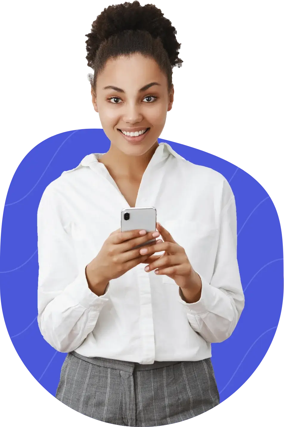 Girl holding Phone In Digital Marketing Agency In Unnao